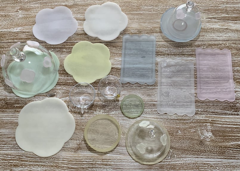 未使用　ガラス　井上枝利奈さん　プレート　２枚セット　パートドヴェール 井上枝利奈 blooming flower大 | RINFA