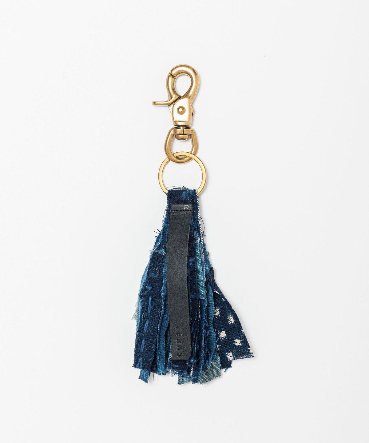 タッセルキーホルダー引揃い糸革タグ男前ハンドメイドT-16