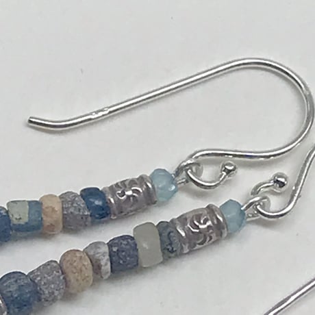 Romanglassbeads× ×Venetianglassbeads×Quartz    Earrings