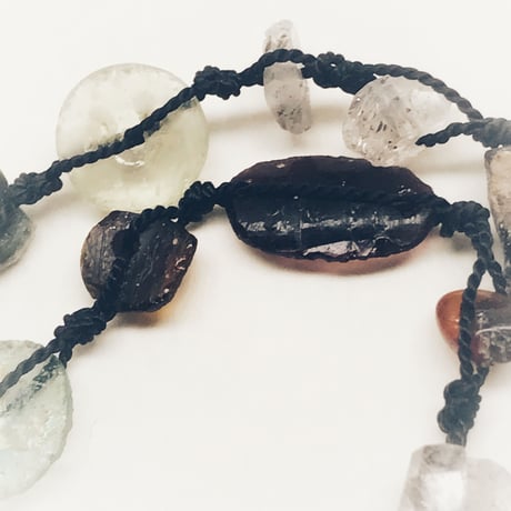 Harkimequartz& Romanglass   Necklace