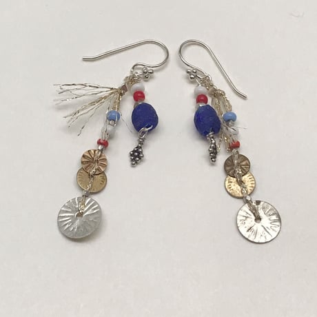 Old Sequins(spangle)×Africanglassbeads   Earrings