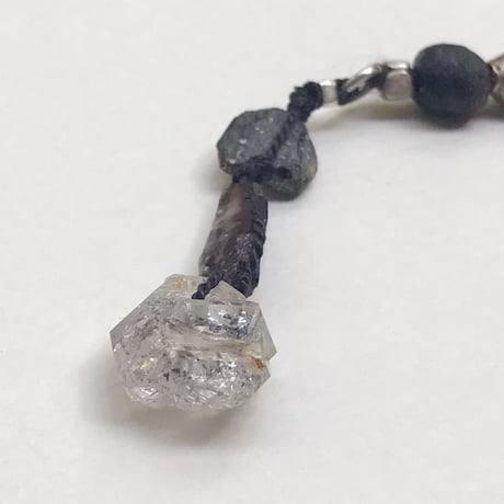Quartz Top   Necklace/Romanglassbeads、Ethiopian Metalbeads