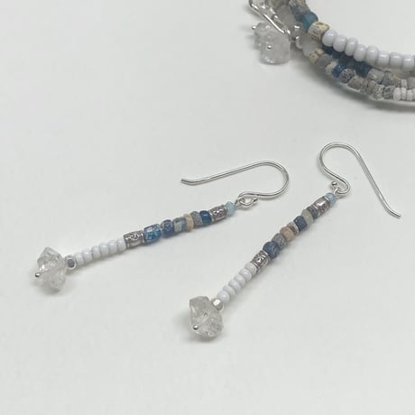Romanglassbeads× ×Venetianglassbeads×Quartz    Earrings