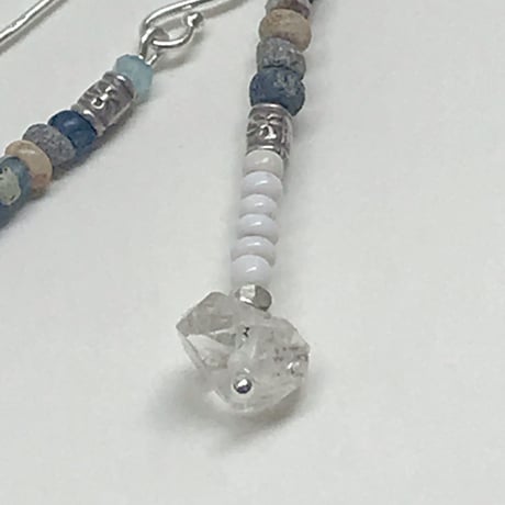 Romanglassbeads× ×Venetianglassbeads×Quartz    Earrings