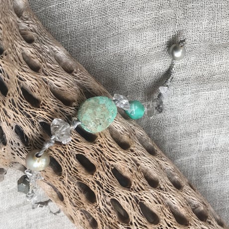 Chrisopras & w.pointed Quortz,Freshwaterpearl Bracelet