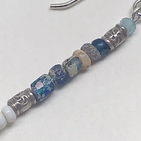 Romanglassbeads× ×Venetianglassbeads×Quartz    Earrings