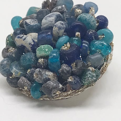 Romanglass Beads  Brooch
