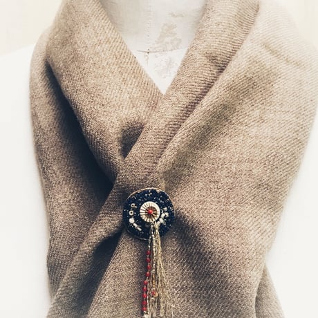 Lapislazuli   Brooch/ Lapislazuli ×Oldsequins×Venetianbeads