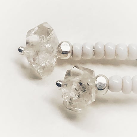 Romanglassbeads× ×Venetianglassbeads×Quartz    Earrings