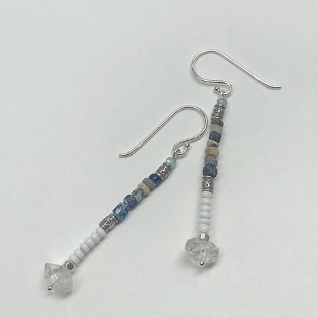 Romanglassbeads× ×Venetianglassbeads×Quartz    Earrings