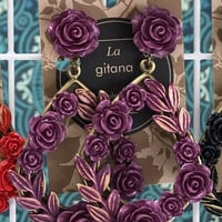 gh ローズリング（ピアス、イヤリング兼用）全長9.0㎝　8色展開