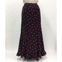 ニットスカートNSK-016 水玉ベロア ブルー×白 Lサイズ | アトリエプリマ