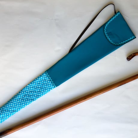 バストンケース　水色水玉