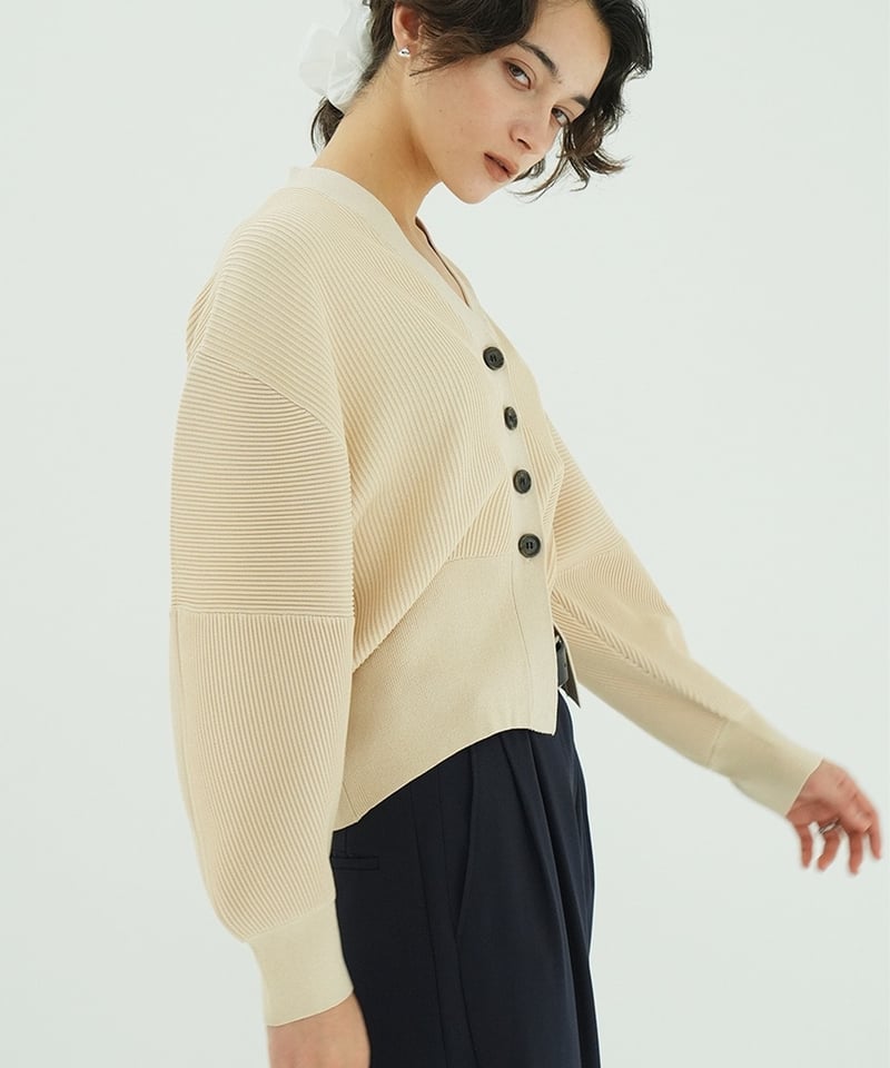 CLANE - CURVED SLEEVE KNIT CARDIGAN【10106-2073】