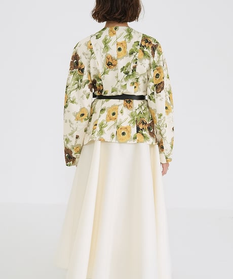 CLANE - SCARF FLOWER RIBBON TOPS【18122-4062】