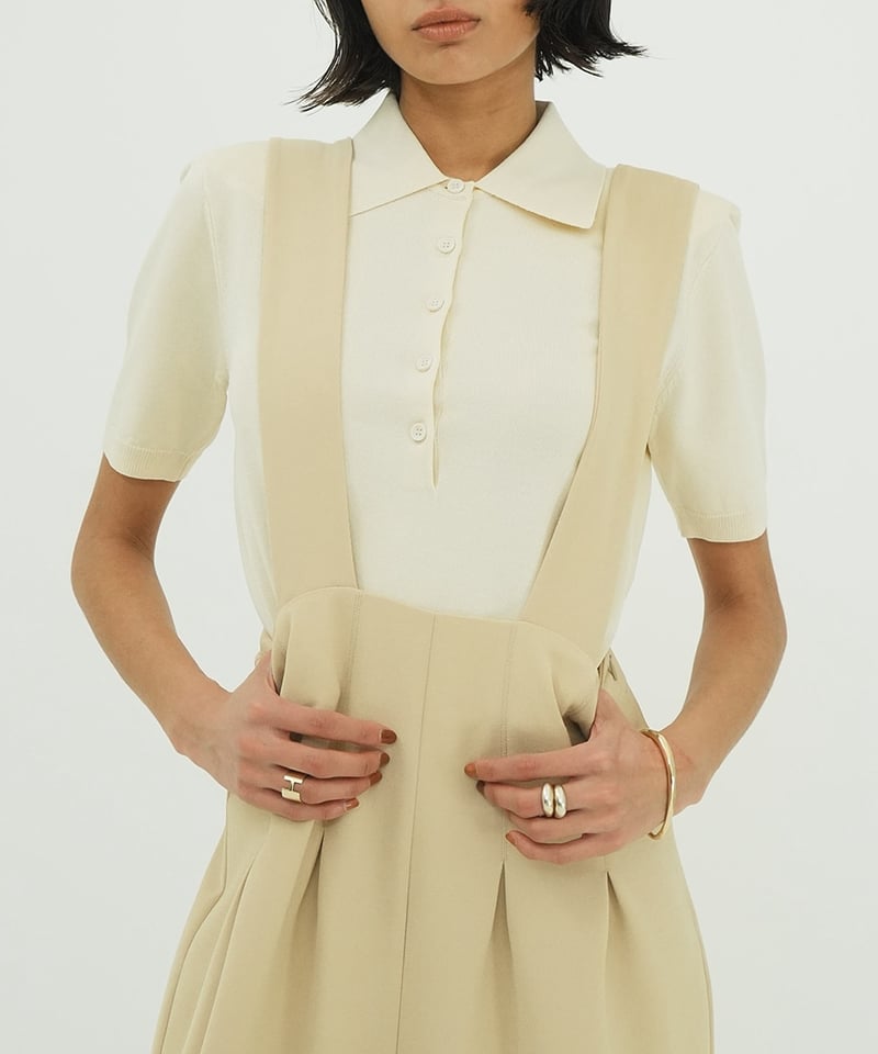 水越みさと着用　CLANE SHOULDER PADS KNIT TOPS クラネ CLANE SHOULDER PADS KNIT TOPS （IVORY） - ファッション通販