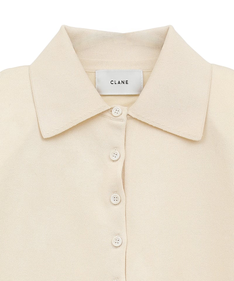CLANE - SHOULDER PADS POLO KNIT TOPS【18106-2192