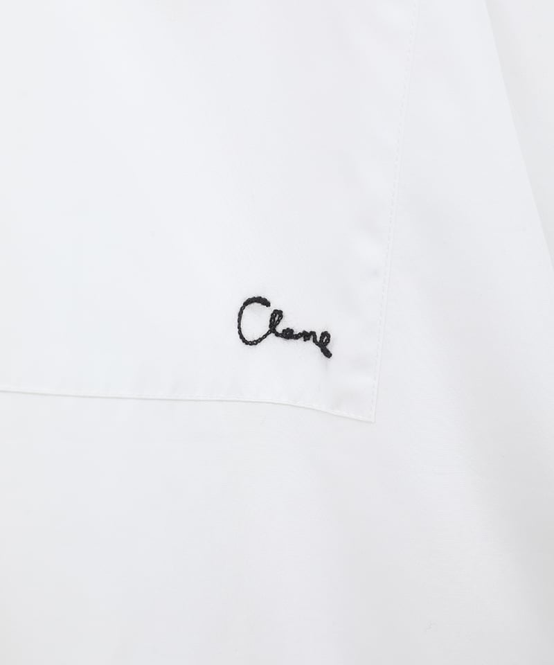 クラネ 美品 HALF SLEEVE HUGE SHIRTS コットン トップス レディース ブルー×ホワイト 1 18122ー4202 25SS 1 CLANE - HALF SLEEVE HUGE SHIRTS【18122-4202】 | T