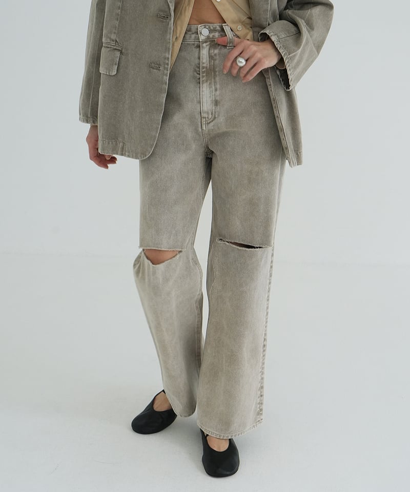 CLANE - SLASH CUT DENIM PANTS【18111-7322】 | THE
