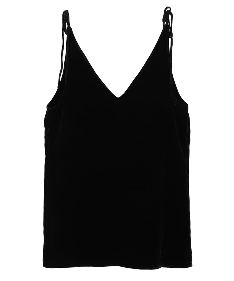 CLANE - VELOUR SHOULDER RIBBON CAMISOLE TOPS【18