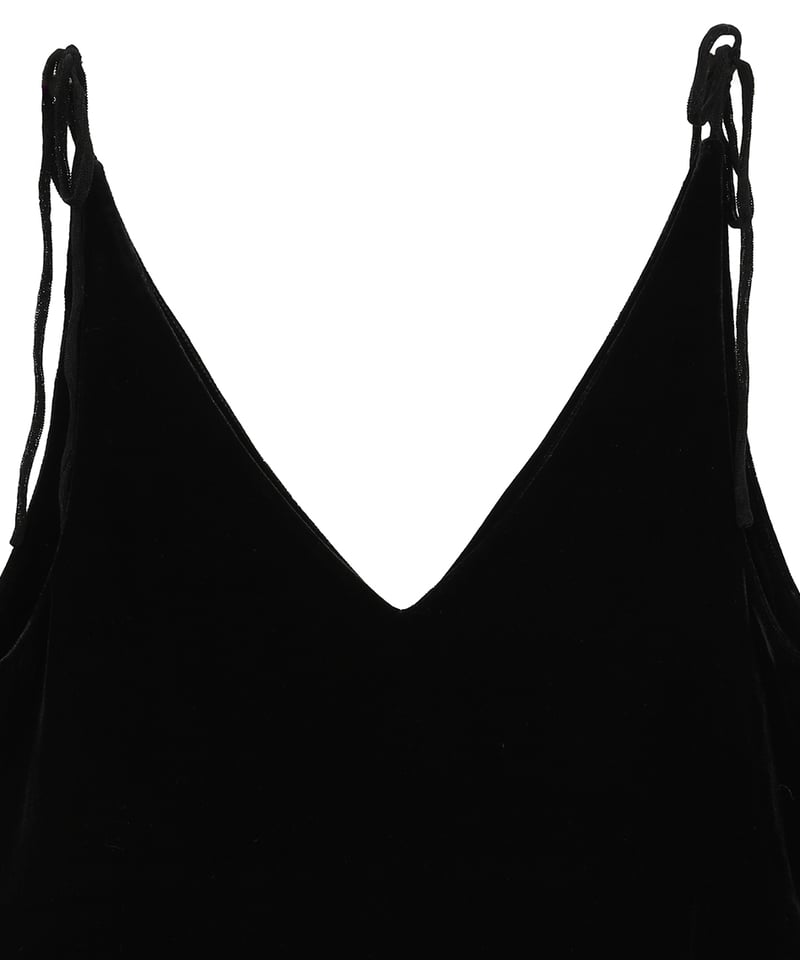 トップス CLANE VELOUR SHOULDER RIBBON CAMISOLE CLANE(クラネ)のVELOUR SHOULDER RIBBON CAMISOLE TOPS通販