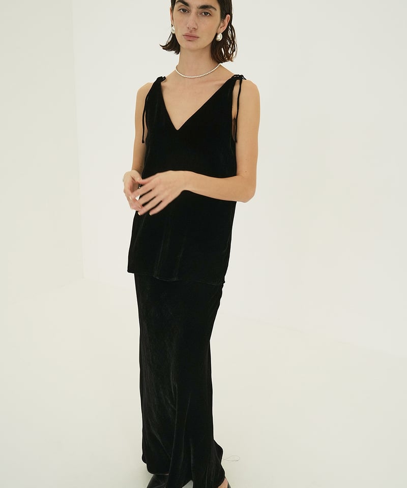 最終金額VELOUR SHOULDER RIBBON CAMISOLE TOPS CLANE - VELOUR SHOULDER RIBBON CAMISOLE TOPS【18