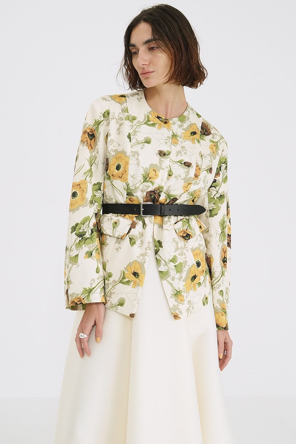 CLANE - SCARF FLOWER RIBBON TOPS【18122-4062】 |