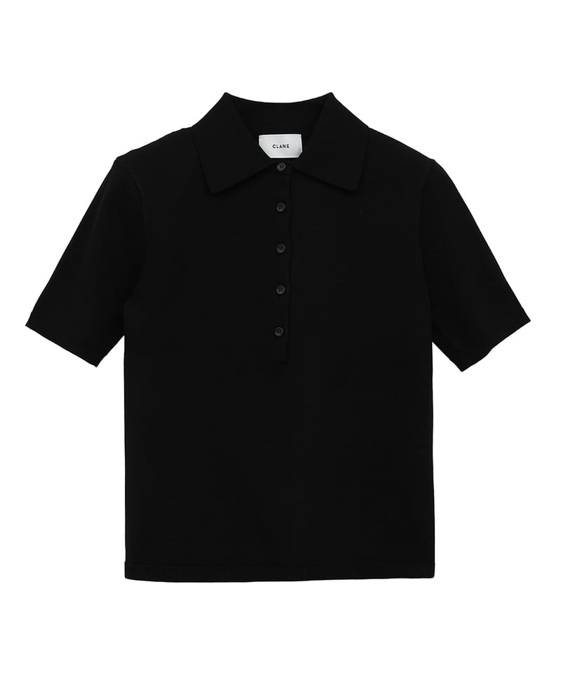 CLANE - SHOULDER PADS POLO KNIT TOPS【18106-2192