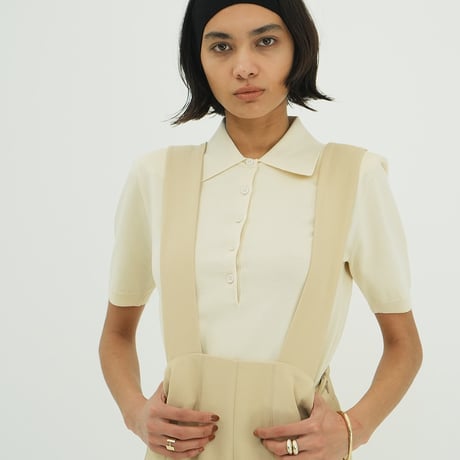 CLANE】ダブルフェイスシャーリングクロップドTOPS （clane