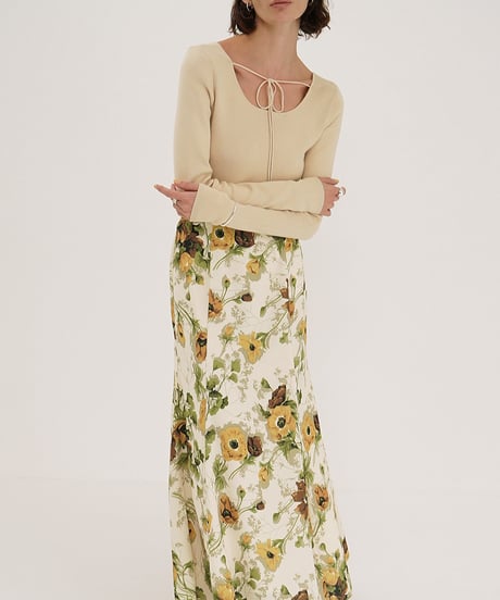 CLANE - SCARF FLOWER MERMAID SKIRT【18109-6022】