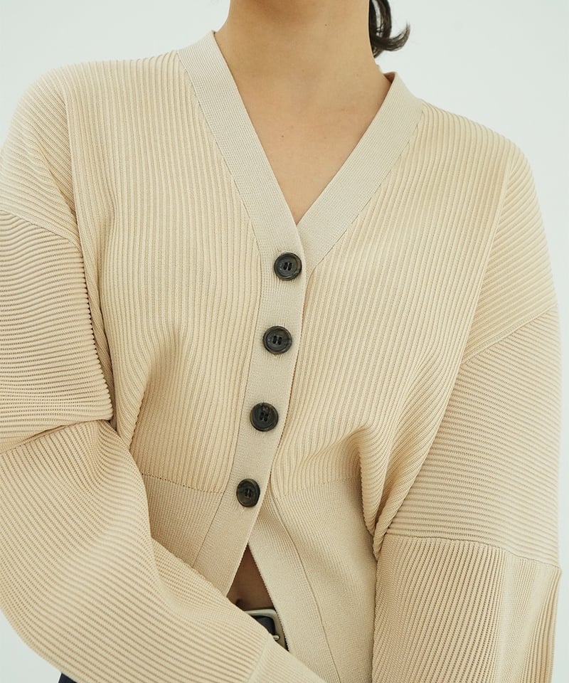 CLANE - CURVED SLEEVE KNIT CARDIGAN【10106-2073】