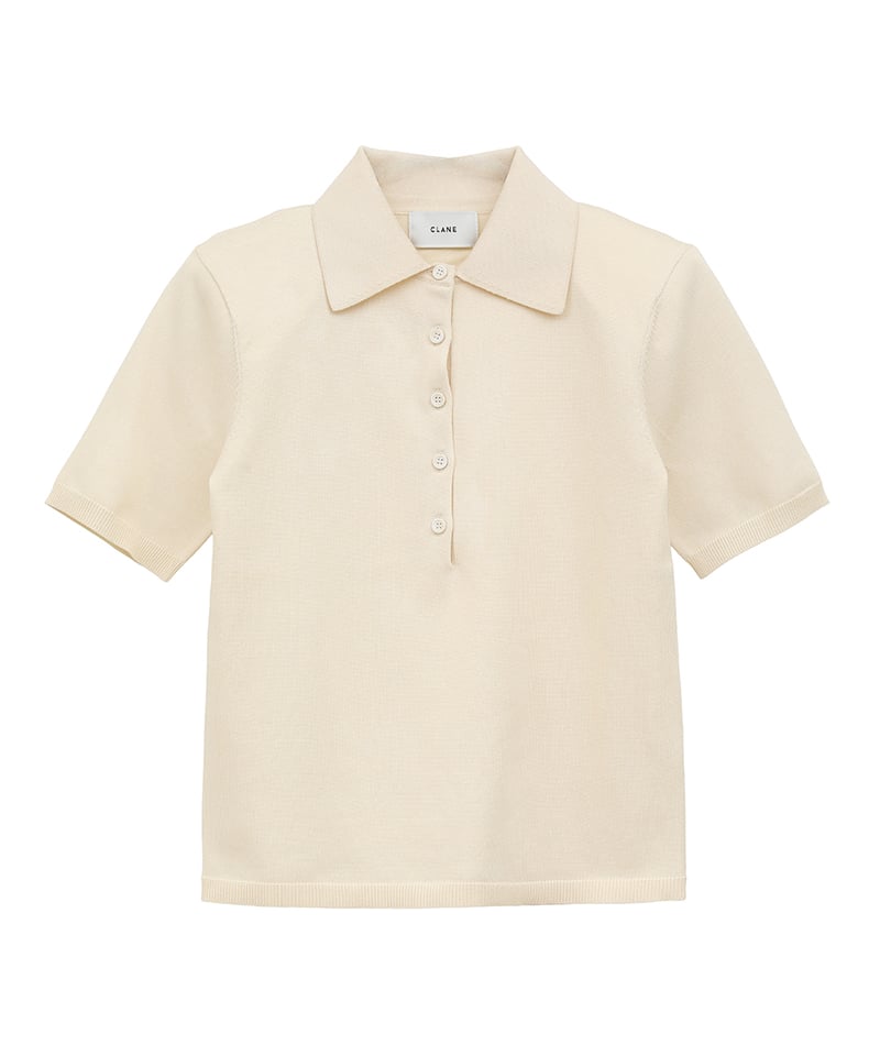 CLANE - SHOULDER PADS POLO KNIT TOPS【18106-2192