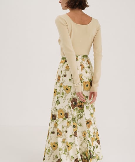 CLANE - SCARF FLOWER MERMAID SKIRT【18109-6022】