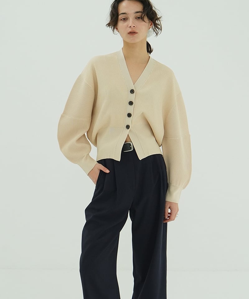 CLANE - CURVED SLEEVE KNIT CARDIGAN【10106-2073】