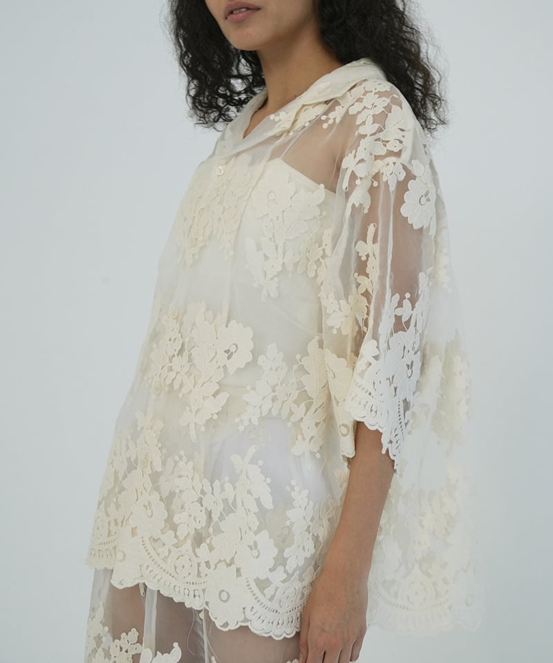 CLANE - SHEER FROWER LACE SHIRT【18122-4162】 | T