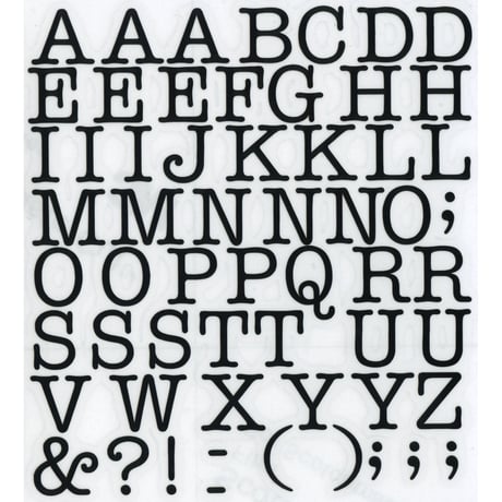 スコッチカルインレタシート　15mmセットパック　書体  アメリカンタイプライターM　大文字　Ａ１８０７Ｌ－１２　ブラック