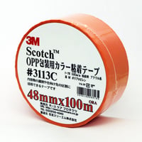 OPP包装用カラー粘着テープ№３１１３C　３１１３P　ＯＲＡ　48mm×100ｍ　オレンジ