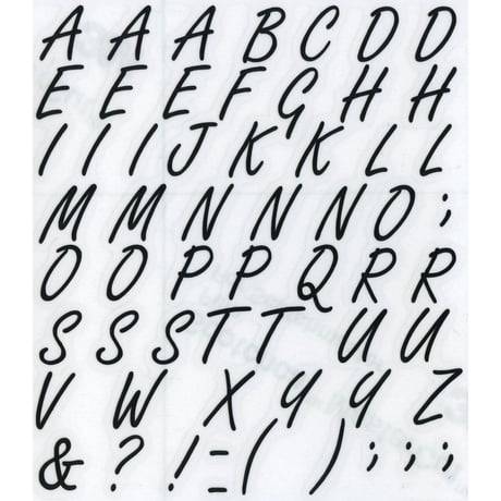 スコッチカルインレタシート　15mmセットパック　書体  ﾌﾘｰｽﾀｲﾙｽｸﾘﾌﾟﾄ　大文字　Ｆ２４００Ｌ－５０３　ハイテックブラック