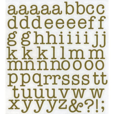 スコッチカルインレタシート　15mmセットパック　書体  アメリカンタイプライターM　小文字　Ａ１８０７Ｓ－１３１　サテンゴールド