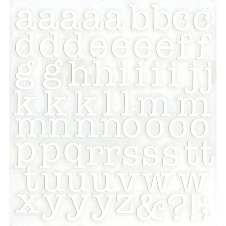 スコッチカルインレタシート　15mmセットパック　書体  アメリカンタイプライターM　小文字　Ａ１８０７Ｓ－０４７　ホワイト（０４７裏ホワイト）