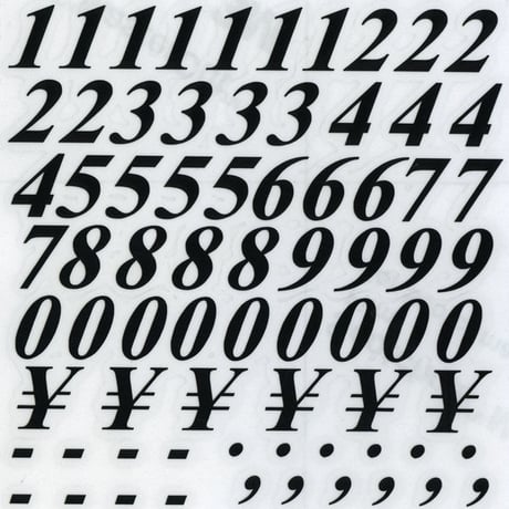 スコッチカルインレタシート　15mmセットパック　書体  ﾀｲﾑｽﾞﾛﾏﾝﾎﾞｰﾙﾄﾞｲﾀﾘｯｸ　数字　Ｔ１８０９N－１２　ブラック