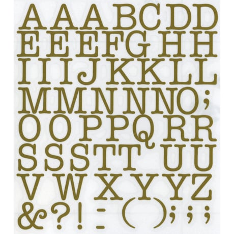 スコッチカルインレタシート　15mmセットパック　書体  アメリカンタイプライターM　大文字　Ａ１８０７Ｌ－１３１　サテンゴールド