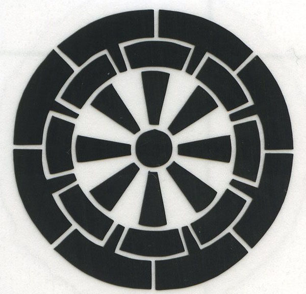 スコッチカル家紋シール 源氏車 黒 SCK－063 約35mm | HCP