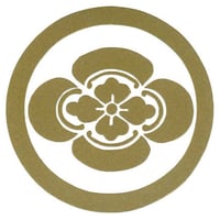 スコッチカル家紋シール　丸に木瓜　金 ＳＣＫ－１１２　約35mm
