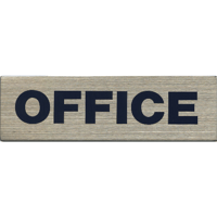ステンレスサインプレート　ＳＴ－Ａ０１９　１㎜厚　粘着テープ付　３０㎜×１００㎜　ＯＦＦＩＣＥ