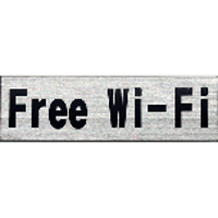 ステンレスサインプレート　ＳＴ－Ａ０３２　１㎜厚　粘着テープ付　３０㎜×１００㎜　Ｆｒｅｅ　Ｗｉ－Ｆｉ