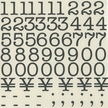 スコッチカルインレタシート　15mmセットパック　書体  アメリカンタイプライターM　数字　Ａ１８０７N－４１　ダークグレー