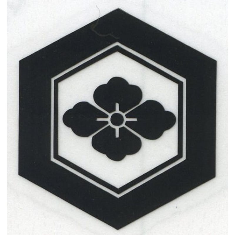 スコッチカル家紋シール 亀甲花菱 黒 SCK－097 約35mm | HCP