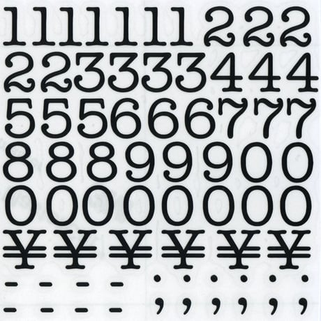 スコッチカルインレタシート　15mmセットパック　書体  アメリカンタイプライターM　数字　Ａ１８０７N－１２　ブラック