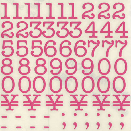 スコッチカルインレタシート　15mmセットパック　書体  アメリカンタイプライターM　数字　Ａ１８０７N－１０３　マジェンダ